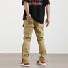 Мужские однотонные брюки прямого кроя в стиле ретро с широкими штанинами, мужские повседневные модные брюки с несколькими карманами