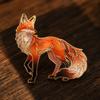 Exquisite Craftsmanship Cartoon Fox Brooch Zinc Alloy Enamel Metal Brooch  For Coats Sweaters