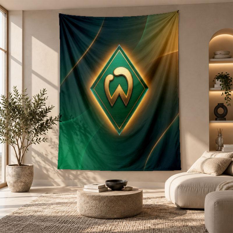 Decorative Tapestry,Werder Bremen Football Printed Wall Art, Lightweight Wall Hanging For Bedroom Background