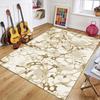 Abstract Marble Pattern Area Rug Contemporary Gray Gold Vein Non Slip Floor Mat for Living Room Bedroom Office Home Decoration