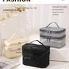 Large Capacity Double-Layer Mesh Toiletry Bag for Travel and Business Trips