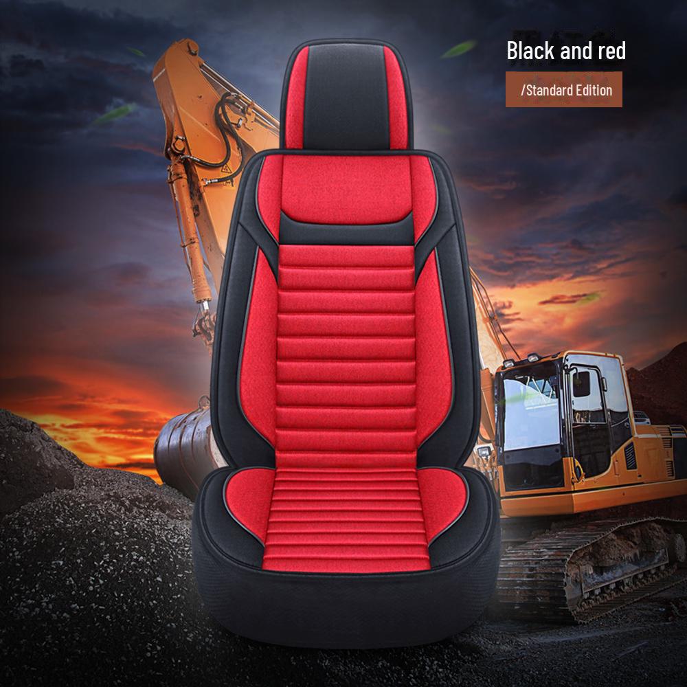 Подушка для сиденья экскаватора - дышащий льняной чехол для одного сиденья, универсальная посадка, подходит для всех сезонов.