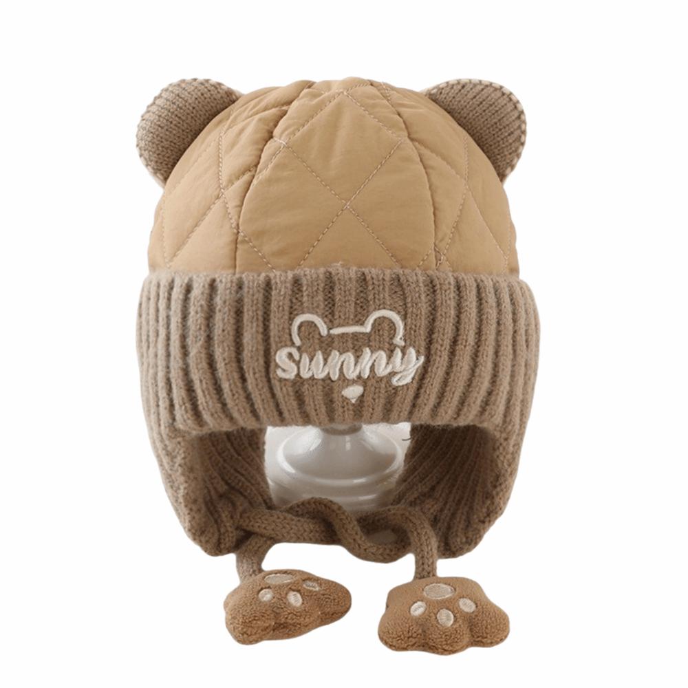 Warm Ear Protection Hat Windproof Plush Knitted Cap New Pullover Cap Kids