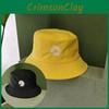 Doublesided Magritte Embroidery Bucket Cap Stylish Sun Protection Fisherman Hat