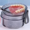 Large Capacity Denture Cleaning and Storage Box with Food Grade Retainer Soaking and Drain Feature