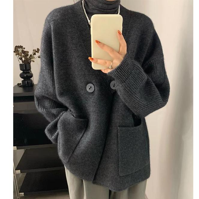 Winter Plus Size Autumn Women Solid Buttons Sweaters Jacket Knitting Fashion Oversize Casual Style Loose Cardigan Sweater