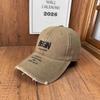 American retro worn edge cap, early autumn three-dimensional embroidery soft top hat, male and female couples commuting travel baseball cap