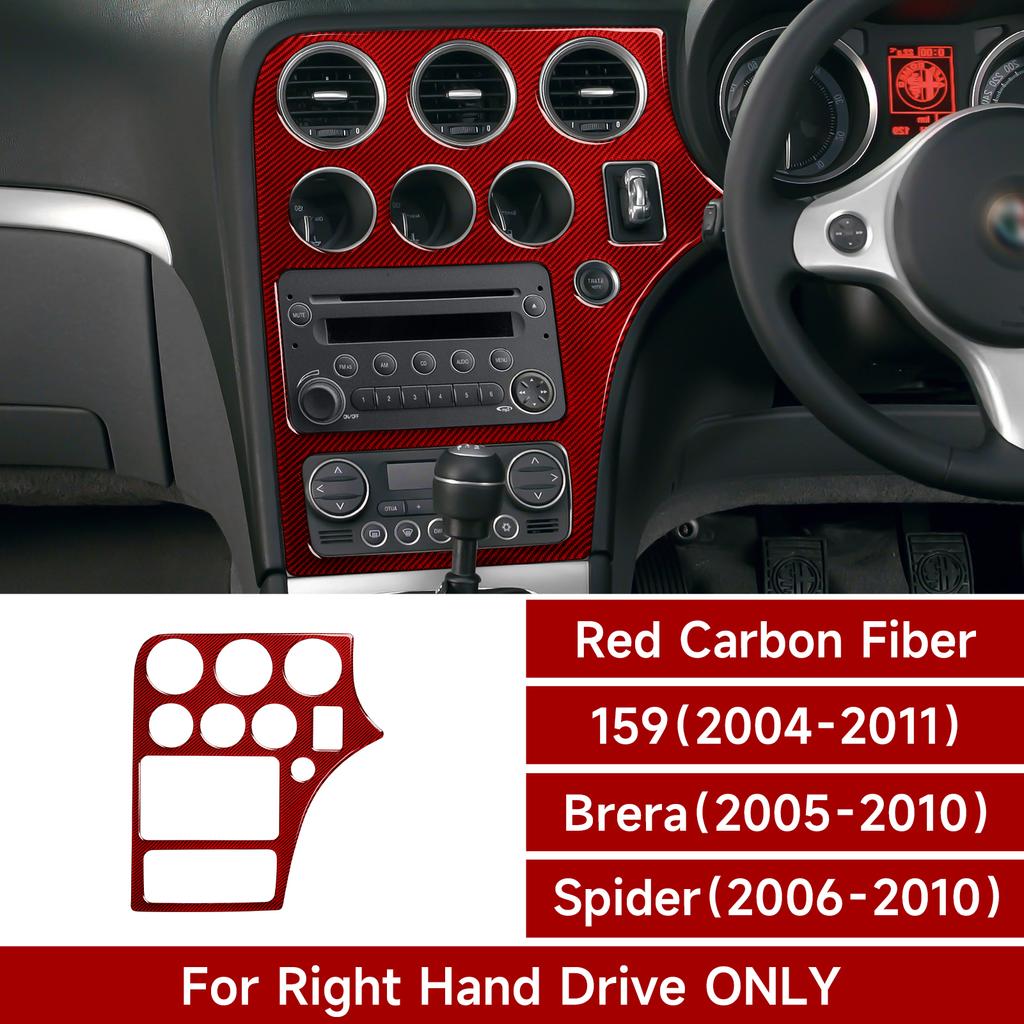 Автомобильная наклейка на панель CD из углеродного волокна для Alfa Romeo 159 Brera Spider 2004 2005 2006 2007 2008 2009 2010 2011