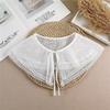 Summer Bow Tie Shawl White Fake Collars for Women Removable Dress Detachable Collar Wrap Shawl  False Collar Decor