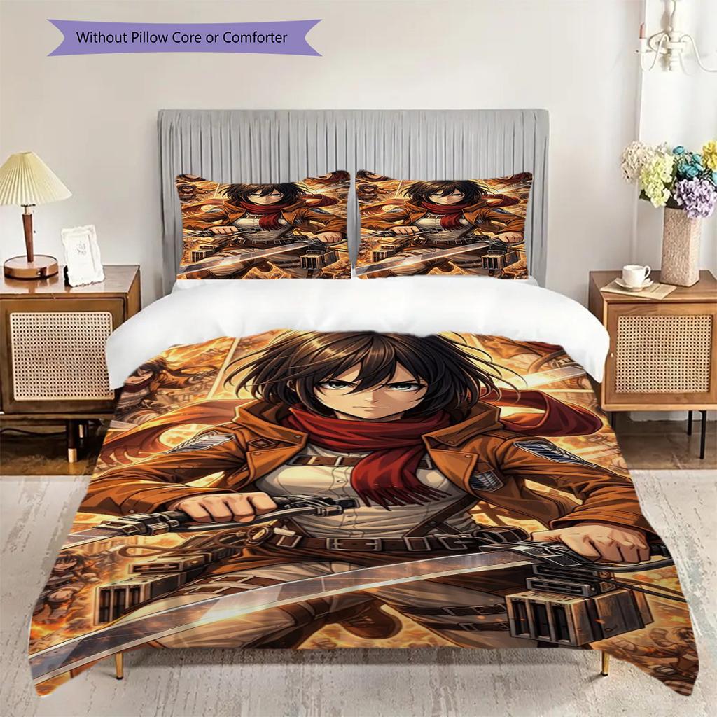 Attack Titan Recon Corps Emblem Bedding 1 Duvet Cover 2 Pillowcase Without Core Christmas Birthday Gift Bedding Set