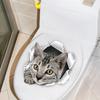 Смешные 3D наклейки на сиденье унитаза с котенком, водонепроницаемые наклейки для туалета с животными, декор для ванной комнаты и туалета
