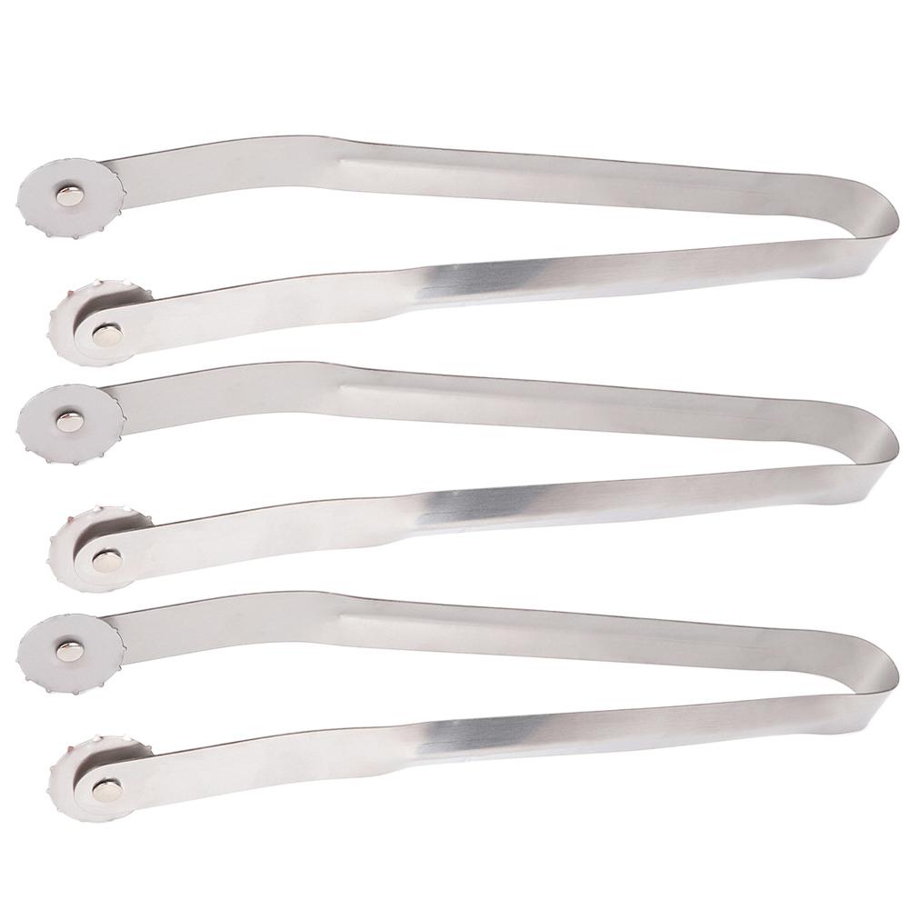 2-10pcs BBQ Sausage Turning Tongs Kitchen Hot Dogs Cooking Clip Stainless Barbecue Long Handle Tongs for Flipping Bacon Steak