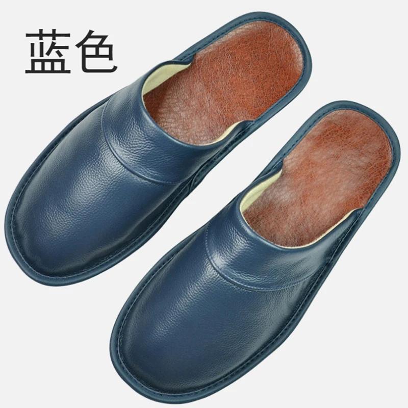 Тапочки из коровьей кожи унисекс большие размеры льняные домашние мужские тапочки для дома для мужчин женские мужские тапочки роскошные мягкие туфли на плоской подошве