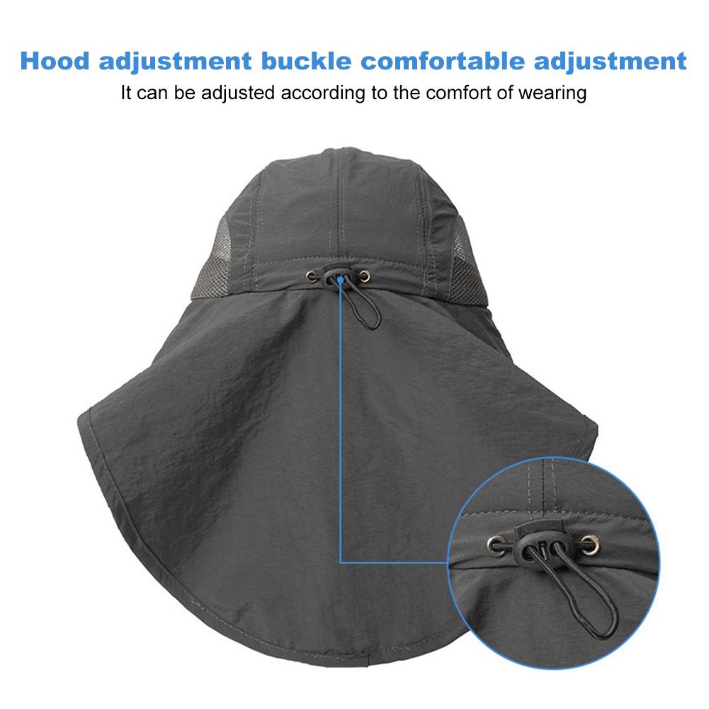 Уличная Рыболовная Шляпа Шляпа для Защиты от Солнца Регулируемая Сетчатая Рыболовная Шляпа с Защитой Шеи Сафари Туристическая Кепка для Скалолазания Пешего Туризма