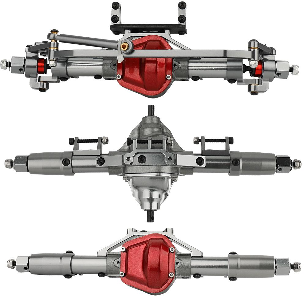 Metal Alloy Front Middle Rear Straight Axle with Servo Base for 1/10 RC Rock Crawler Car Axial SCX10 RC 4WD D90 Upgrade Parts