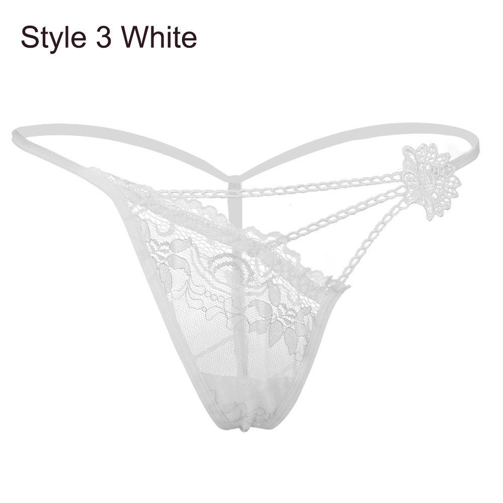 Нижнее белье Т-образные трусы Стринги Кружева Цветы Сексуальные трусики Женское эротическое белье