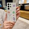 Прозрачный чехол с блестками и узором 'Планета' для Samsung S24 S24FE S23 Ultra Plus FE A35 A55 A25 A15 A05 A05S A23 A14 A54 A34 A04S