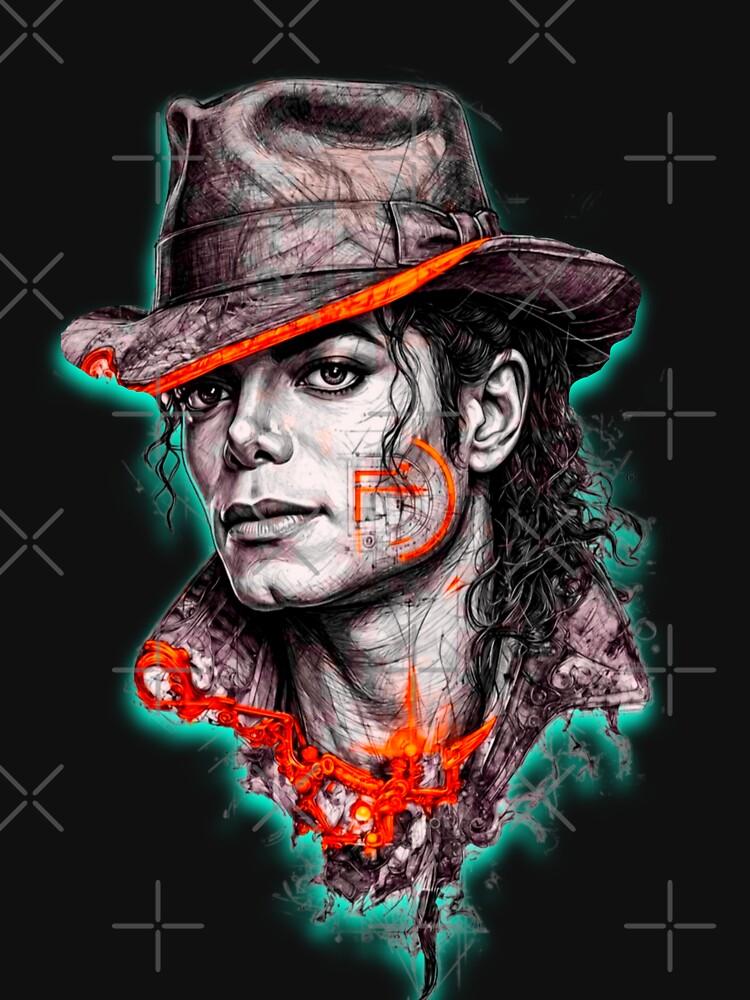 Michael Jackson Cyberpunk Michael Jackson Fedora Neon Portrait Classic T-Shirt