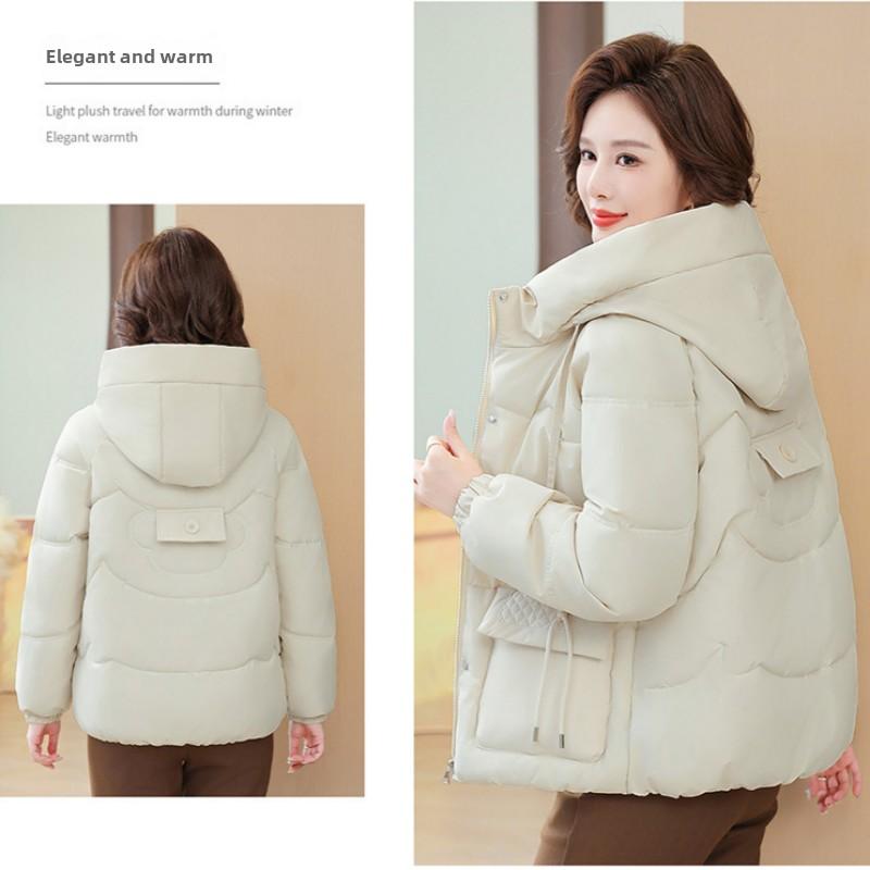 Женская повседневная куртка с хлопковой подкладкой, зимняя свободная теплая куртка средней длины с хлопковой подкладкой