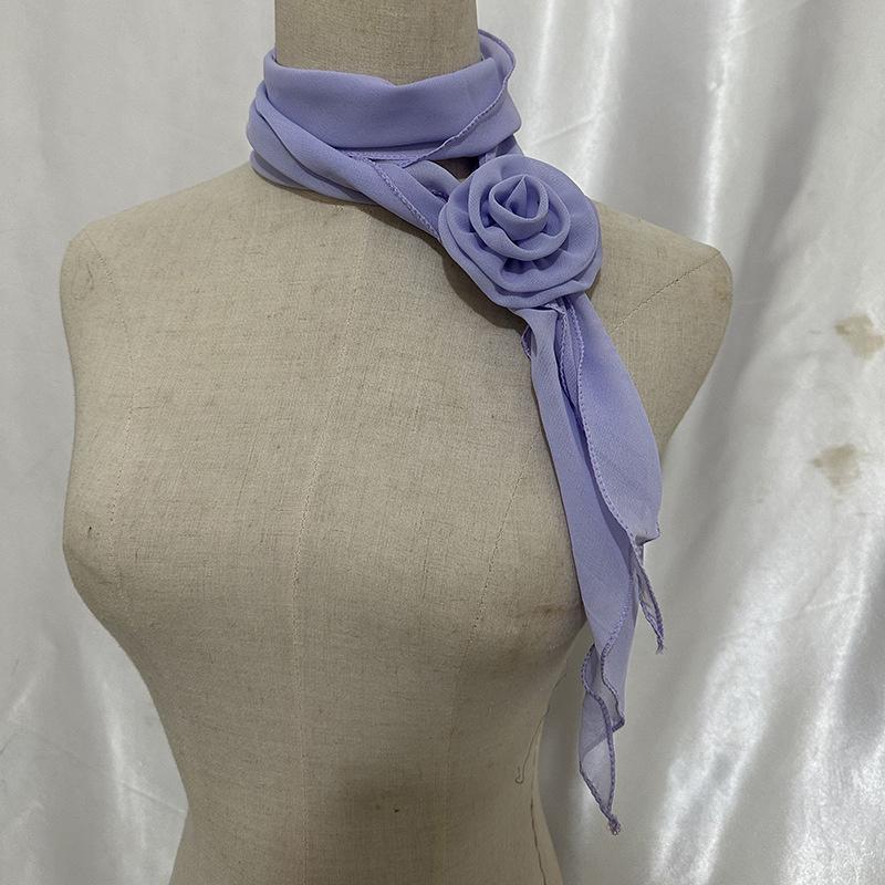 26 Colors Decorative Headscarf Solid Pink Rose Knitted Scarf Shawl Shawl Flower Sunscreen Headscarf Ladies Office Scarf