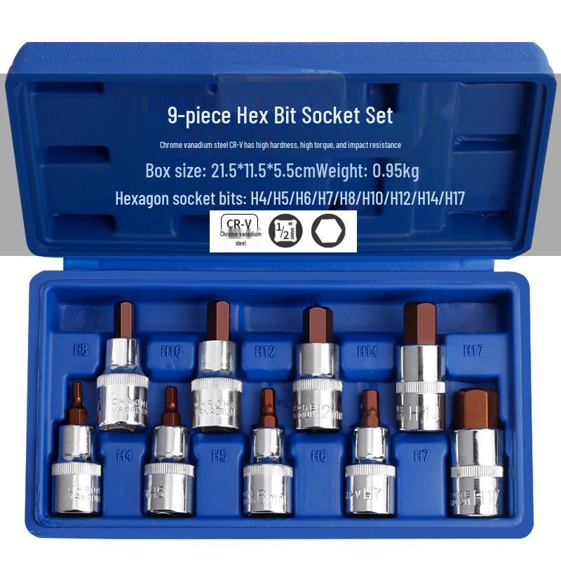 Набор ударных 12-гранных головок Torx с удлинителем, 1/2 дюйма