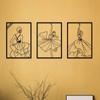 3-Piece Metal Modern Minimalist Wall Decor Abstract Line Drawing of Female Dancer | Simple and Elegant Home Art for Dance Lovers