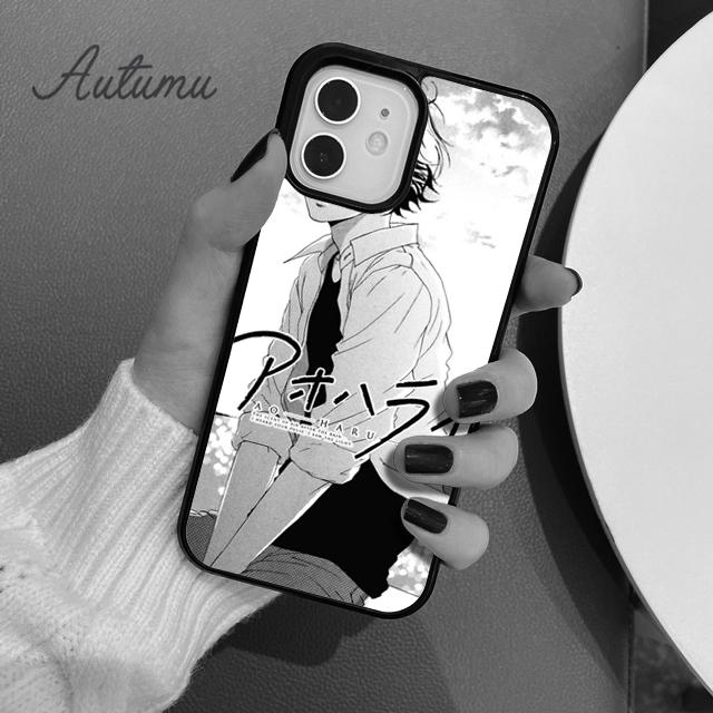 Чехол для телефона с изображением аниме Ao Haru Ride Kiss для iPhone 11 12 13 14 Pro Max mini X XR XS SE 2020 6S 7 8 Plus Samsung Galaxy S21 S22