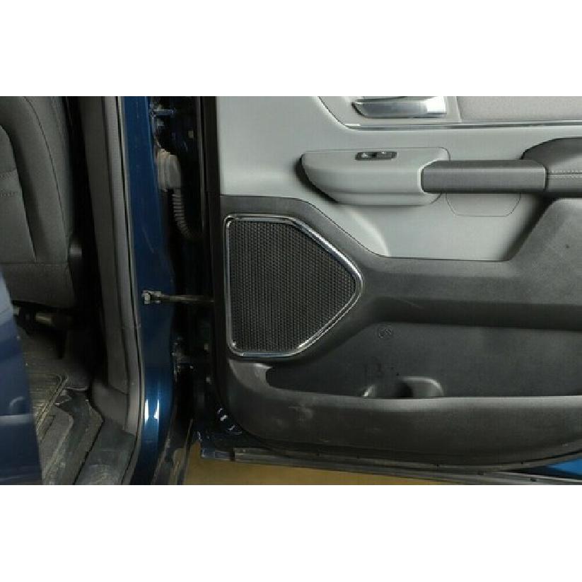 Chrome Inner Door Speaker Trim Cover Bezels For Dodge Ram 1500 2018+ Accessories