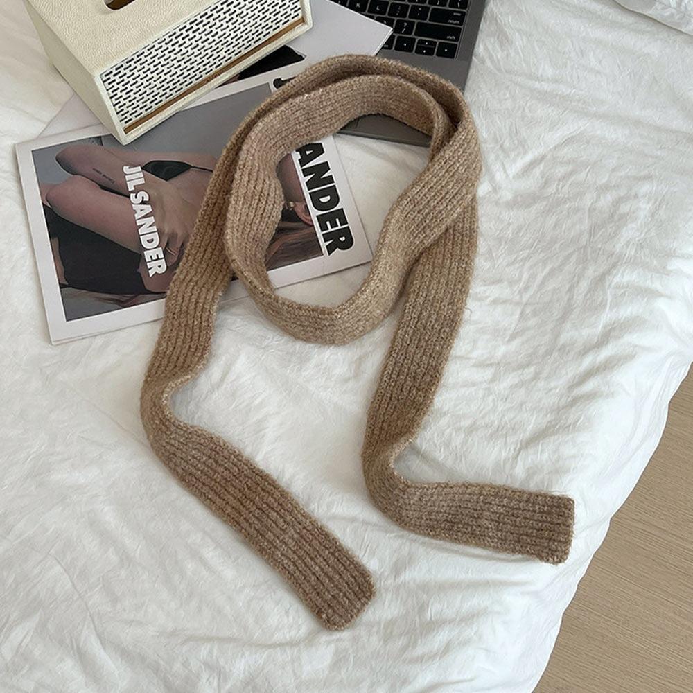 Imitation Wool Women's Long Scarf Narrow Design Decorative Neckerchief Imitation Cashmere Scarf Knitted Skinny Scarf Streetwear