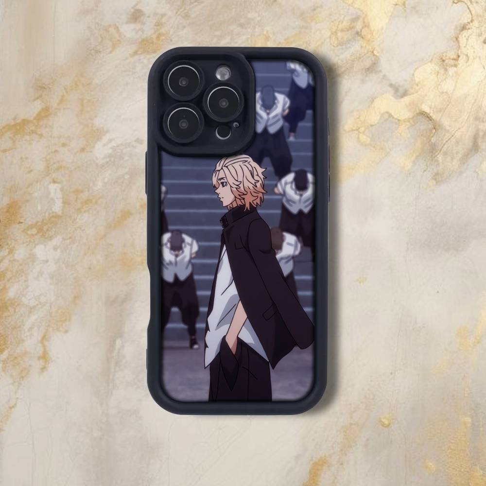 Tokyo R-Revengers Anime Phone Case For iPhone 17,16,15,14,13,12,Pro,Max,Plus,E,SE4,Air, emery Black Full Coverage TPU