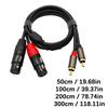Аудиоадаптер-кабель 2RCA на 2 XLR (розетка) для профессионального студийного оборудования и домашних кинотеатров