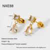 Geometric water drop zircon pendant stainless steel stud earrings necklace does not fade light luxury high-end jewelry set women