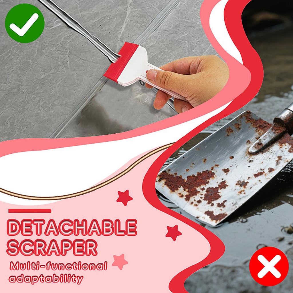 3D Printed Detachable Scraper Tile Cleaning Knife With Short Plastic Handle Multi-Purpose Home Cleaning Tool
