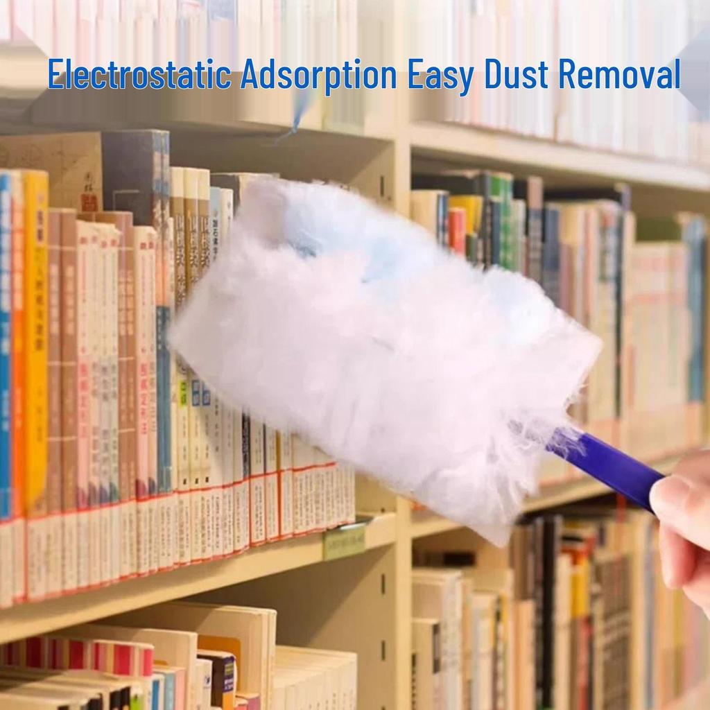 Retractable Chicken Feather Duster for Dust and Ash Removal, Household Static Duster, Extendable, Disposable, Ideal for Under-Bed Cleaning.