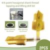 2pcs /set Hole Opening Tapping Lifting Drill Bit 4/6 Point Plumbing Pipe Reamer Plumber