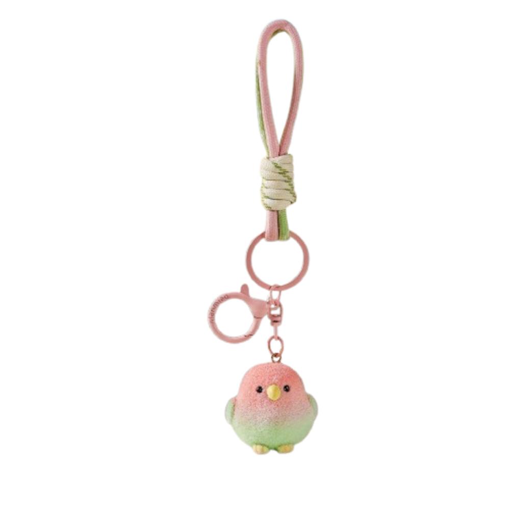 Knitted Hand Rope Flocking Bird Keychain Flocked Design Cute Plush Pendant Gift Giving