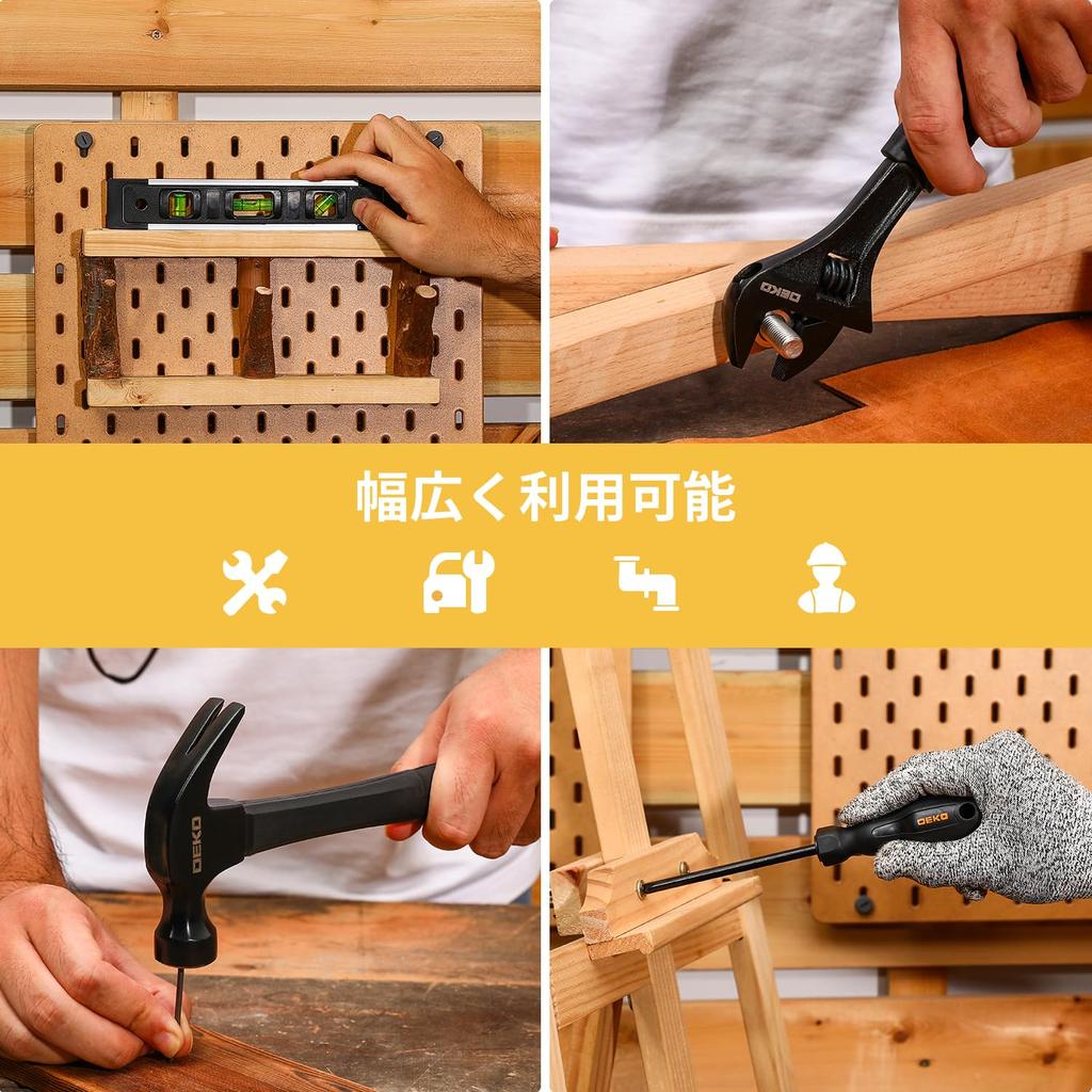 DEKOPRO Набор инструментов для дома DKMT178 из 178 предметов с ручными инструментами и жестким кейсом для переноски