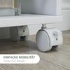 Multifunctional Shelf with Casters, Narrow Design, 4 Compartments, 45x15x91 cm, White