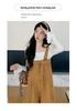 2026 Spring Maternity Set: Washed Denim Overalls & Bell Sleeve Layered Top