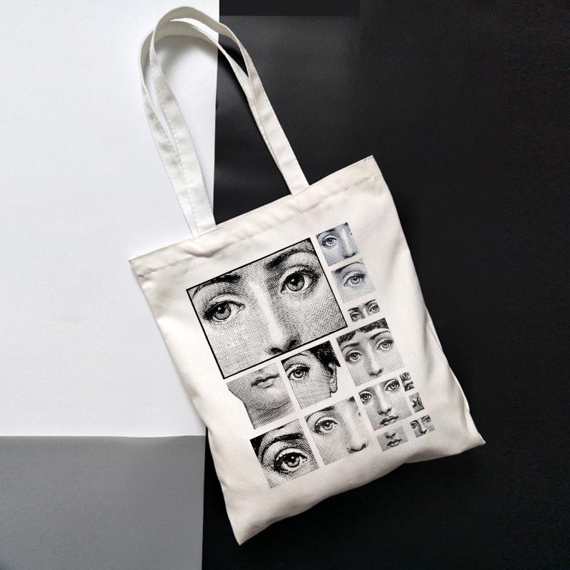 Холщовая сумка с масляным принтом, повседневная большая вместительная сумка-шоппер в стиле Харадзюку в стиле панк, винтажная сумка-шоппер, готическая повседневная женская сумка на плечо y2k