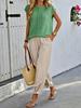 Women's Summer Round Neck Casual Short Sleeve Loose Slimming Sweater