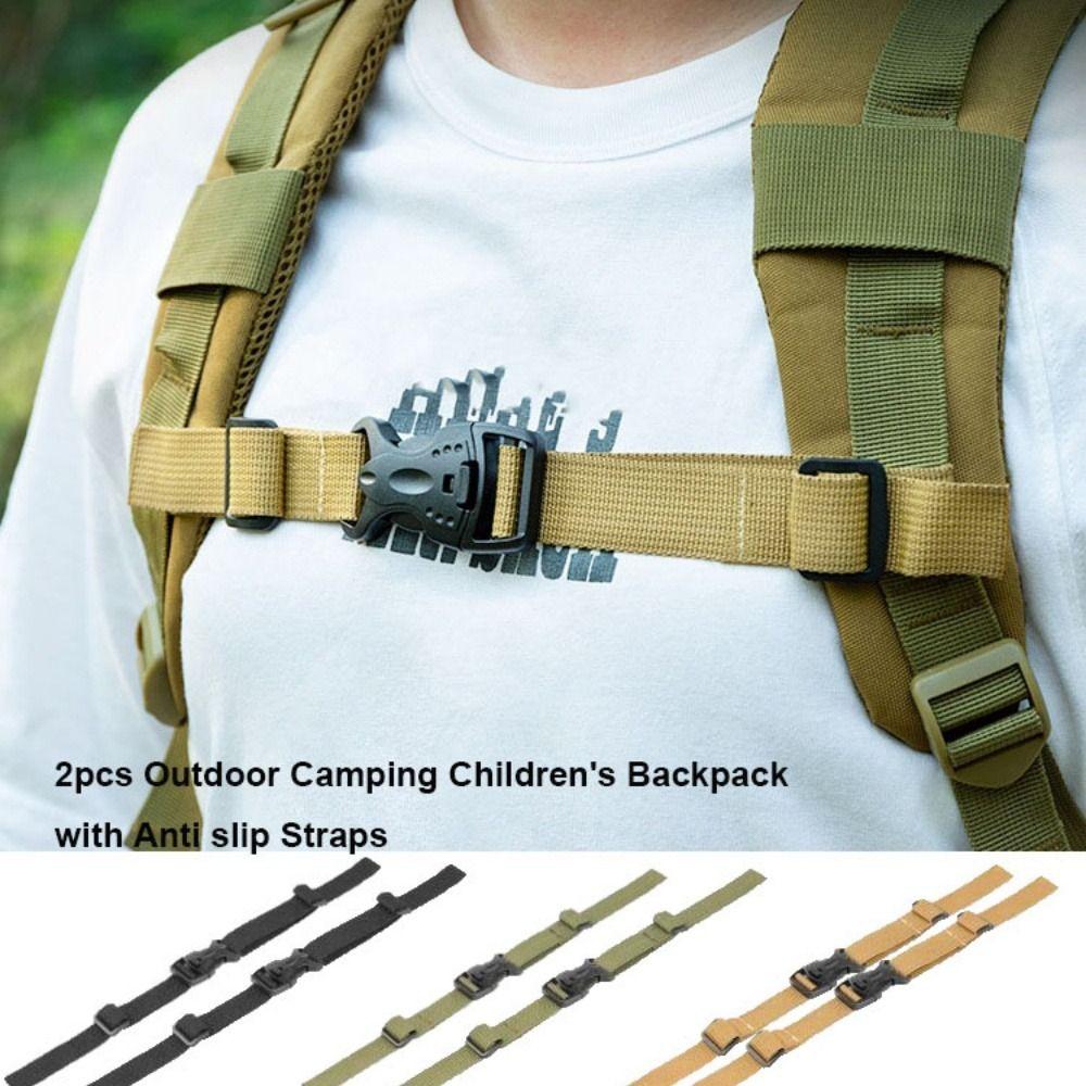 2pcs Dual Release Adult Backpack Chest Harness Strap Outdoor Camping Accessories