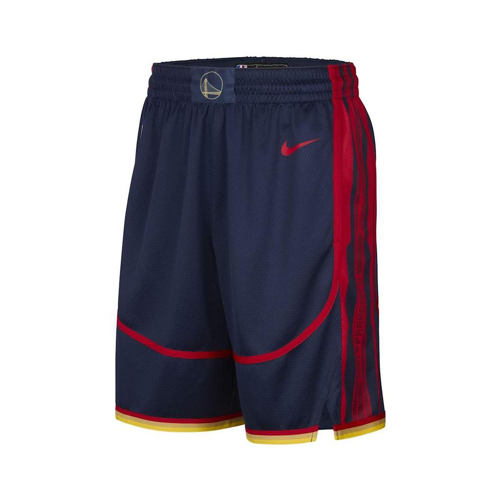 Nike Golden State Warriors Striped Logo Print Elastic Casual Shorts Men Shorts Navy-Blue FQ4406-419