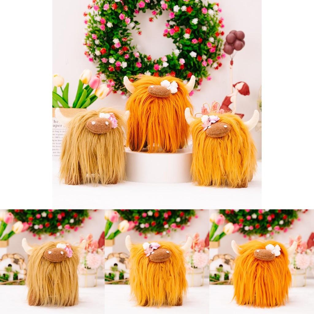 Плюшевая шотландская корова, мягкая игрушка, реалистичная мягкая игрушка для детей и домашнего декора