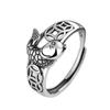Coin with a Surplus Every Year Koi Fish Lotus Ring Koi Heart Sutra Open Ring