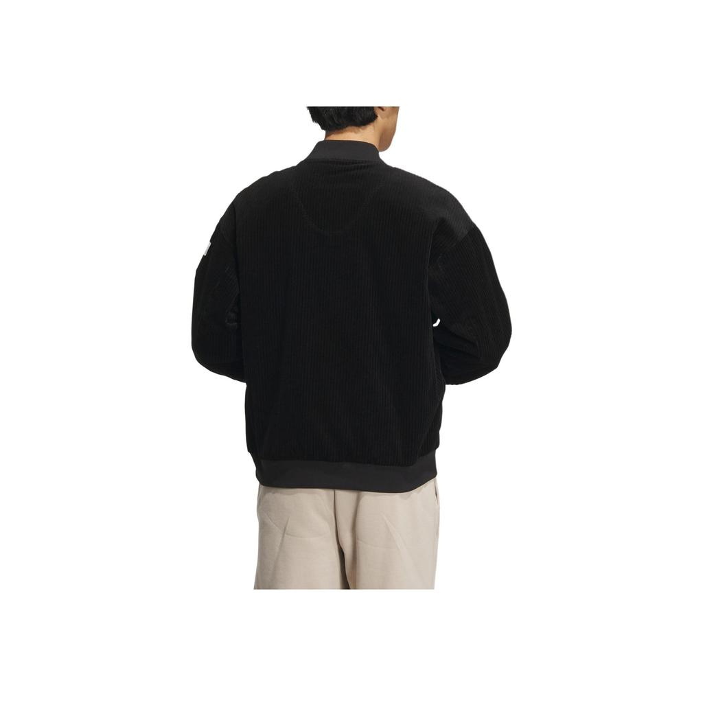 Adidas Спортивная куртка для отдыха с монохромной нашивкой-логотипом Мужская верхняя одежда черного цвета IQ1387