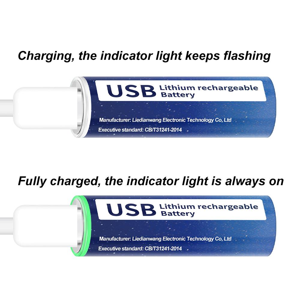 AA + AAA USB-аккумуляторы 1,5 В, 2800 мВтч Литий-ионный аккумулятор AA 1,5 В, 1110 мВтч литиевый аккумулятор AAA, быстрая зарядка через USB