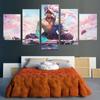 LOL Game Posters The Unforgiven Yasuo Spirit Blossom HD 5 Panels Bedroom Wall Painting Modern Art Drawing Room Decorative
