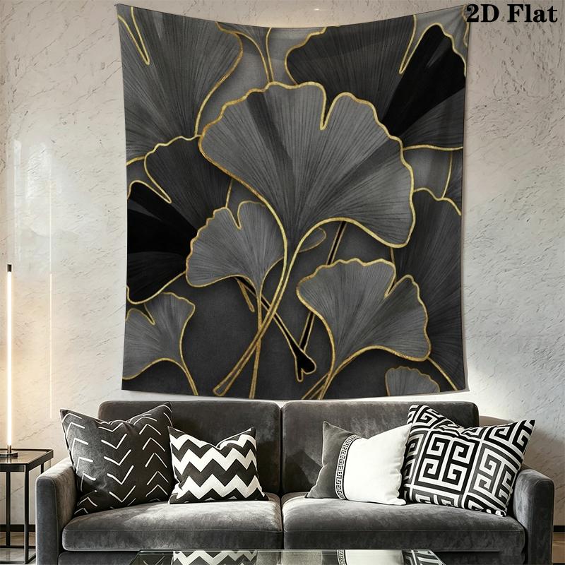 Ginkgo Leaves Wall Tapestry Aesthetic Wall Hanging Printed Fabric Blanket Decorative Tapestries for Bedroom Living Room Home Decor