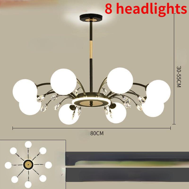 Nordic LED Chandeliers Indoor Glass Living Room Dining Bedroom Lighting Modern Hanging Ceiling Copper Lamp